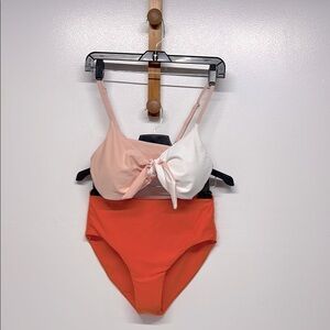 Blooming jelly Two-Tone Bikini Set in Rose Pink and Orange women’s sz M